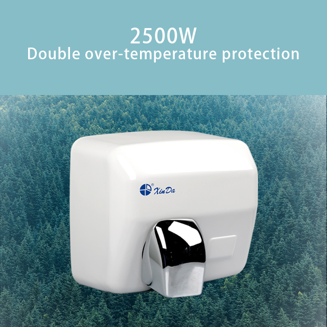 Le sèche-mains Xinda GSQ 250B Style classique (blanc) Capteur d'induction infrarouge automatique en acier inoxydable fixé au mur