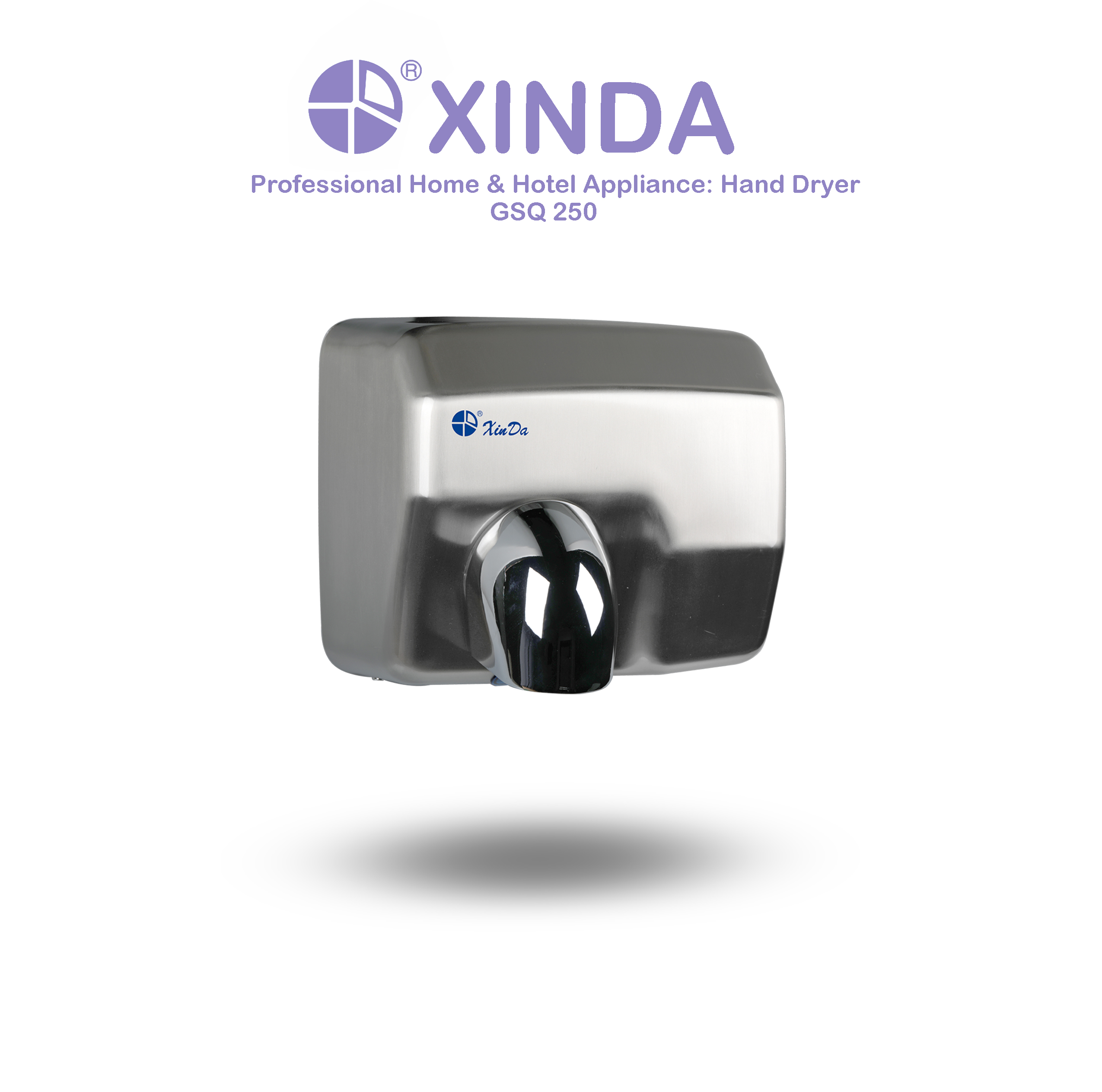 Le XinDa GSQ250 Silver Factory assurance qualité directe sèche-mains à séchage rapide sèche-mains électrique en acier inoxydable sèche-mains