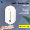Distributeur automatique de savon automatique de pompe à mousse liquide sans contact fixé au mur de salle de bains